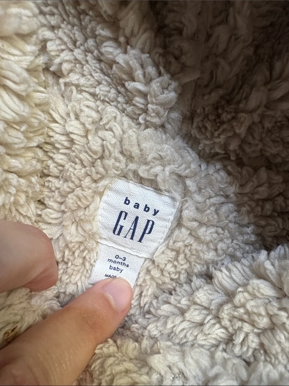 GAP Baby Hooded Cardigan in Light Pink with Cream Sherpa Lining Sz 0-3M